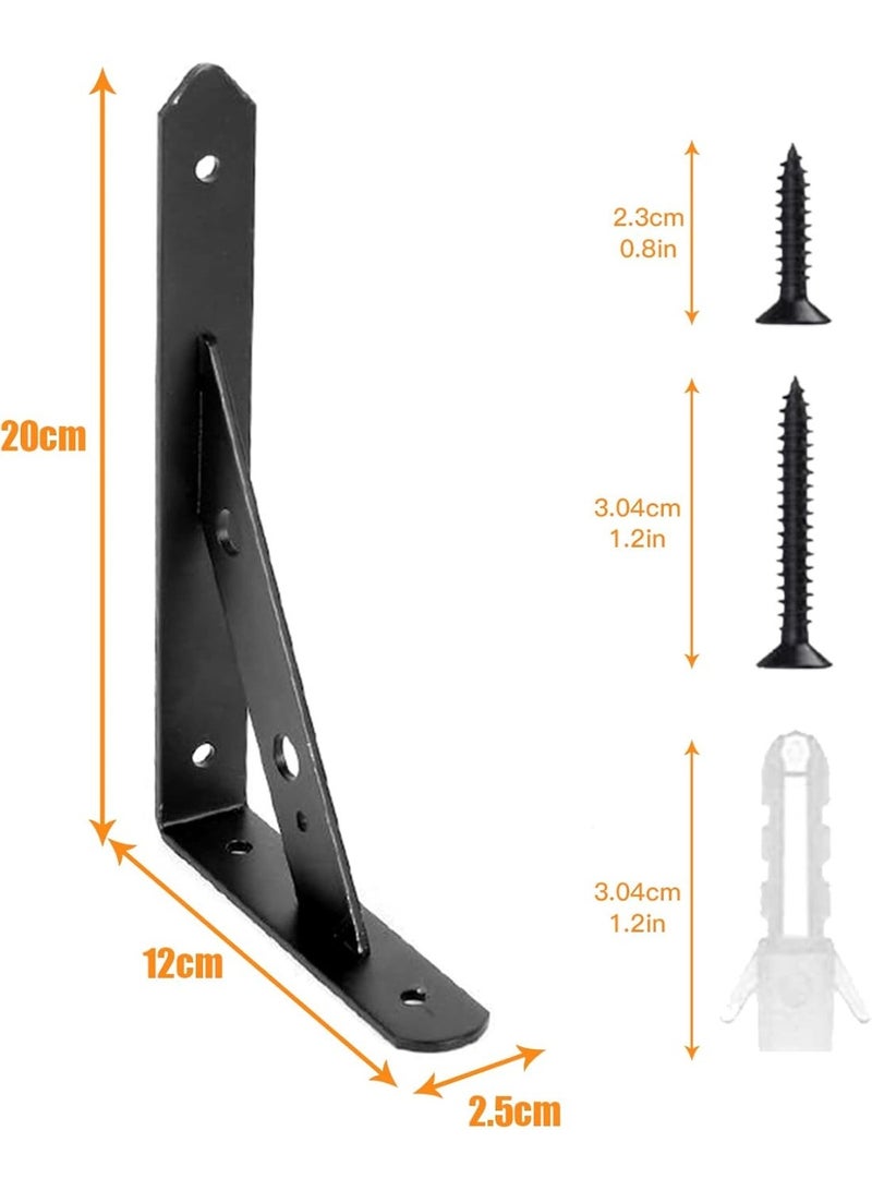 4 Pack Heavy Duty L Shelf Brackets 7.8x4.7 inch, 90 Degree Shelf Bracket for Wall, 66lbs Load Bearing 200x120mm - Image 4